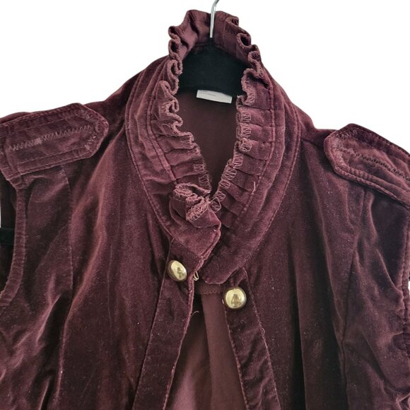 Chocolate Brown Hook & Eye 100% Cotton Crop Vest - Picture 4 of 7